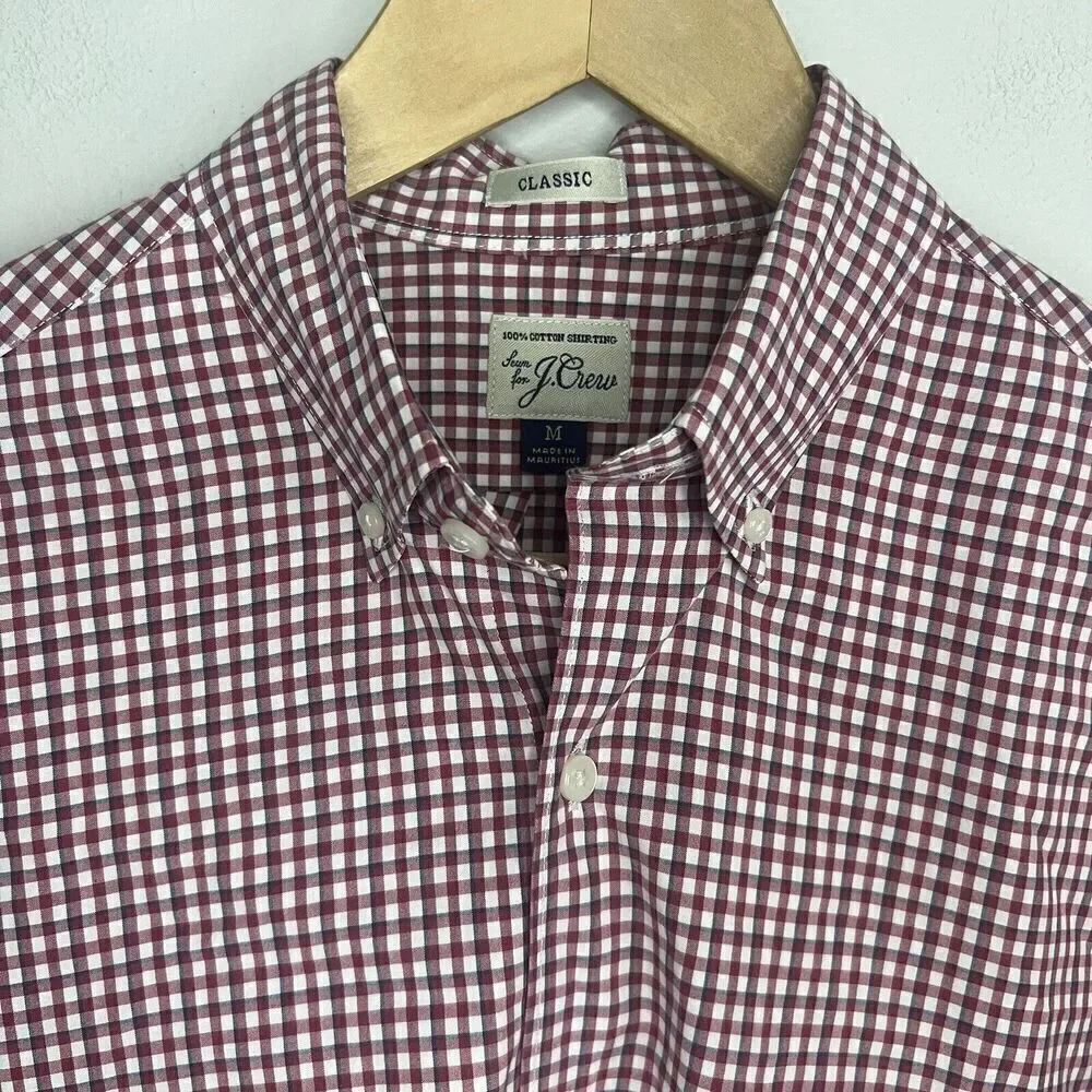 J. Crew Red And Blue Gingham Button Up Shirt
